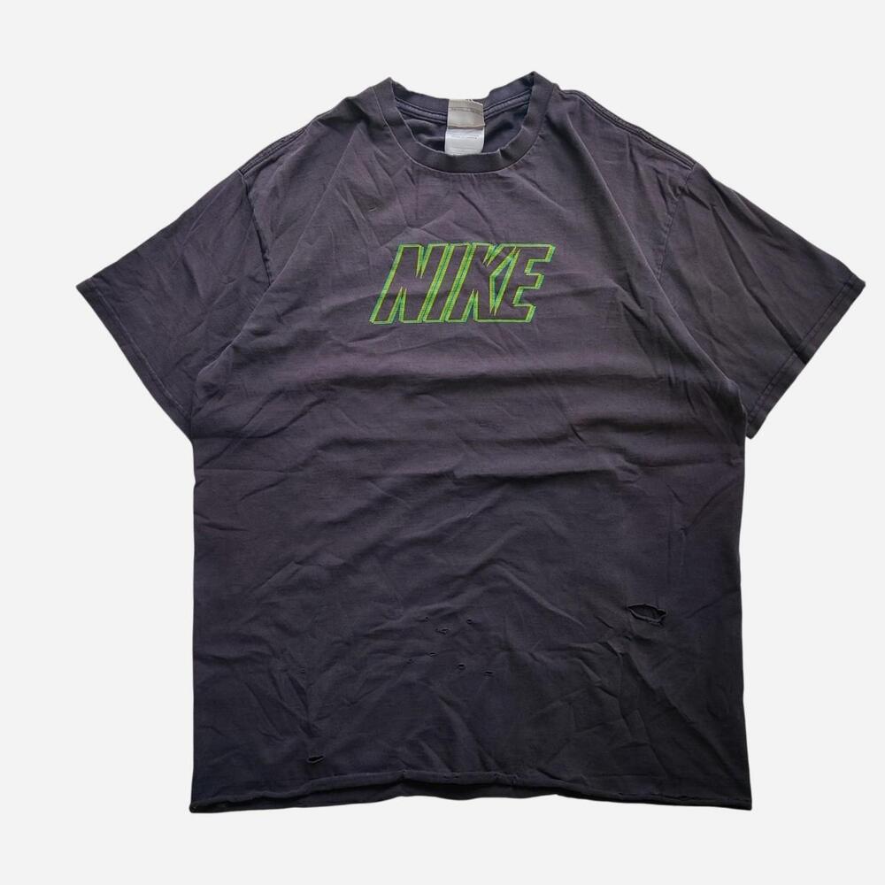 vintage Nike Spellout T-Shirt with green Nike logo